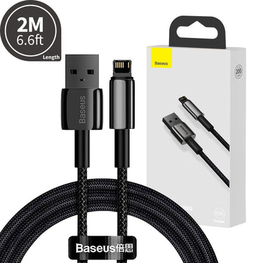 Baseus Tungsten Gold Fast Charging Data Cable USB-A to Lightning 2m - Black